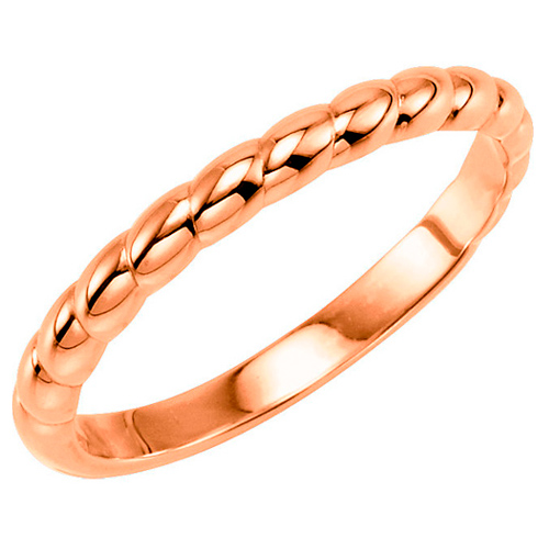 14k Rose Gold Stackable Smooth Rope Ring