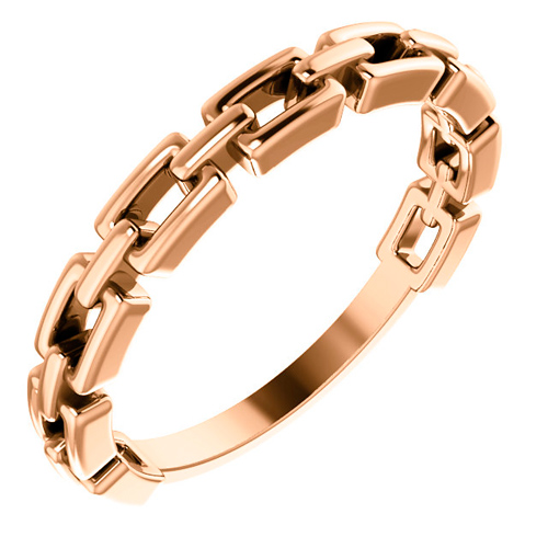 14k Rose Gold Chain Link Ring