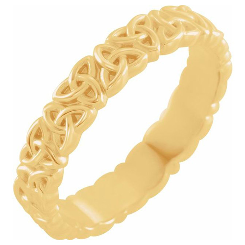 14k Yellow Gold Ladies' Celtic Knot Wedding Band 4mm