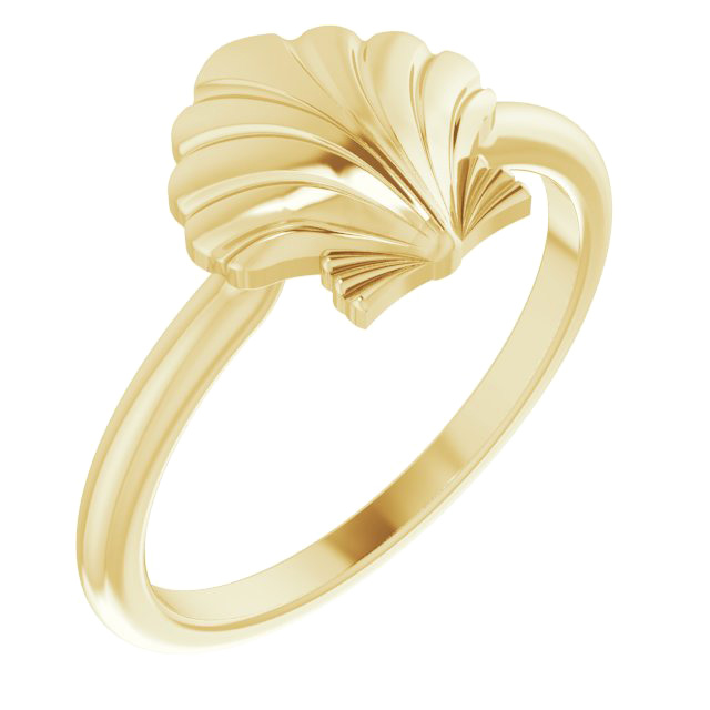 14k Yellow Gold Scallop Shell Ring