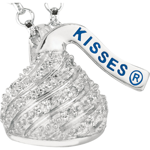 HERSHEY'S KISSES 1/2in 3D Diamond 18in Necklace