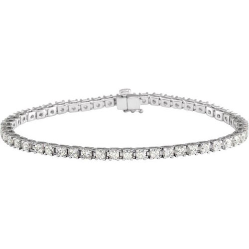 14k White Gold 4 ct tw Lab Grown Diamond Tennis Bracelet G-H Color SI1 Clarity