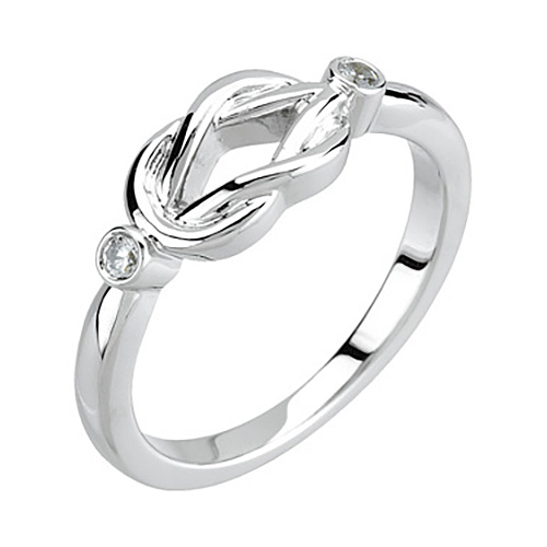 14kt White Gold Love Knot Ring with Diamond Accents JJ67736W