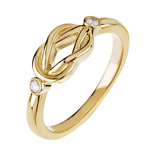 14kt Yellow Gold Love Knot Ring with Diamond Accents JJ67736Y
