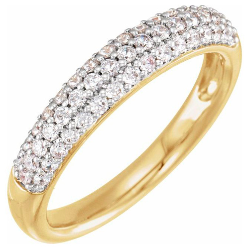 14k Yellow Gold .50 ct tw Lab-Grown Diamond Accented Ring