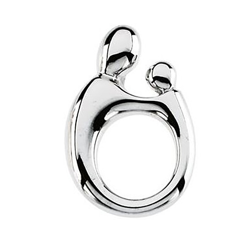 14kt White Gold 3/4in Mother and Child 