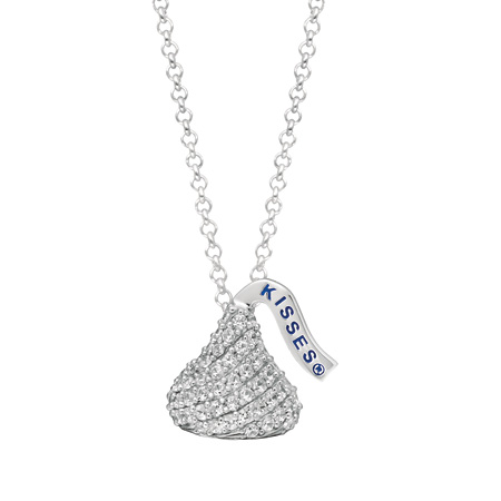 HERSHEY S KISSES Cubic Zirconia Necklace With Small Charm JJ85206 S   ST 85206 