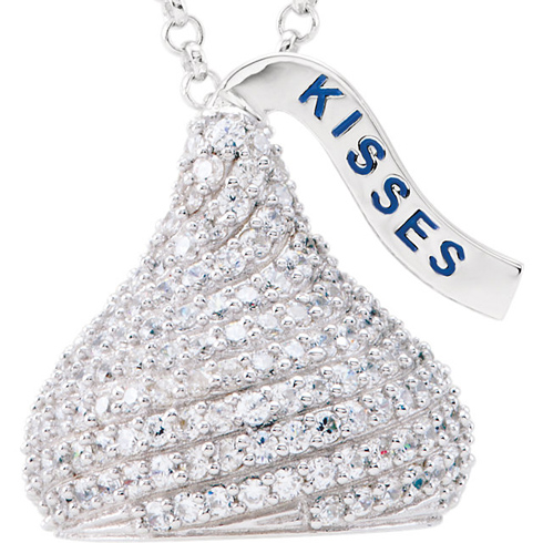 HERSHEY S KISSES 7 8in 3D Cubic Zirconia 22in Necklace Clearance JJ85207L   ST 85207L 