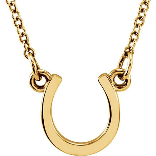 14kt Yellow Gold TinyPosh Horseshoe 18in Necklace JJ85789Y
