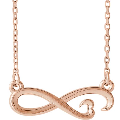 14k Rose Gold Infinity Heart Necklace