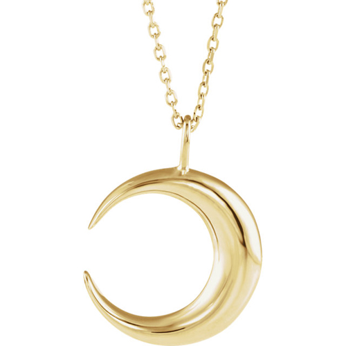 14kt Yellow Gold Moon Necklace