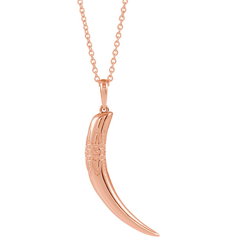 14k Rose Gold Tusk Necklace