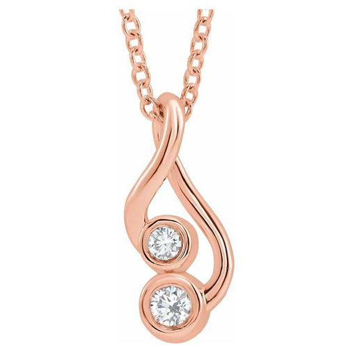 14k Rose Gold .07 ct tw Diamond Hold You Forever Necklace