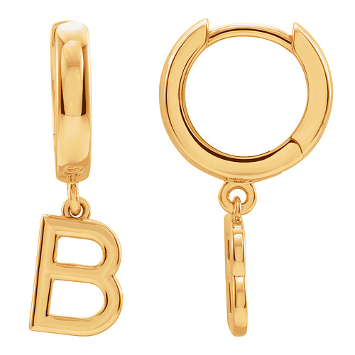 14K Yellow Gold Star Hoop Earring Charms