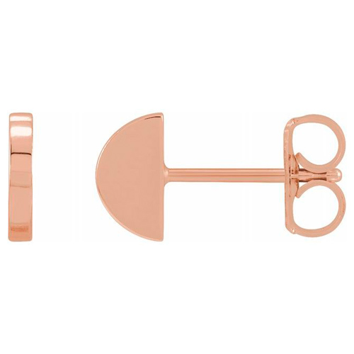 14k Rose Gold Tiny Half Moon Earrings