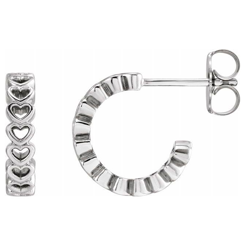 Heart Hoop Earrings 14K White Gold | Jared