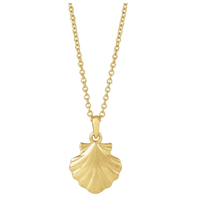 14k Yellow Gold Shell Necklace