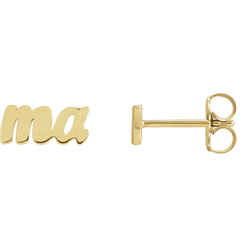 14k Yellow Gold Mama Earrings