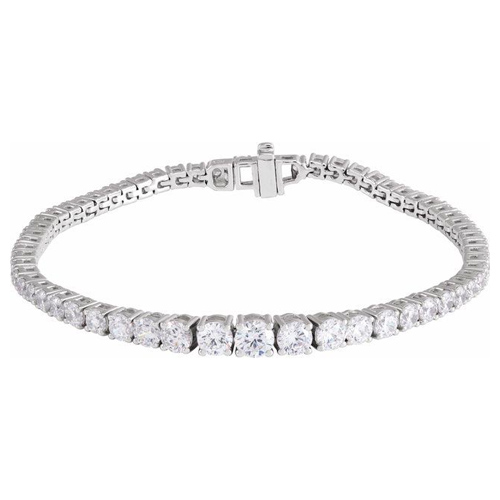 14k White Gold 6 ct tw Lab Grown Diamond Line Bracelet