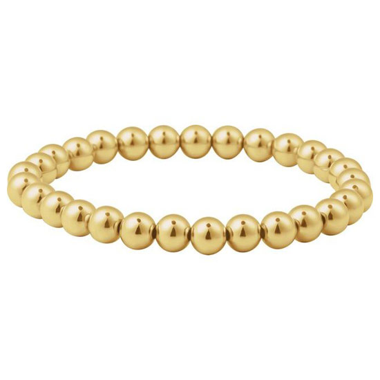 14k Yellow Gold-Filled Elastic Bead Bracelet 6mm