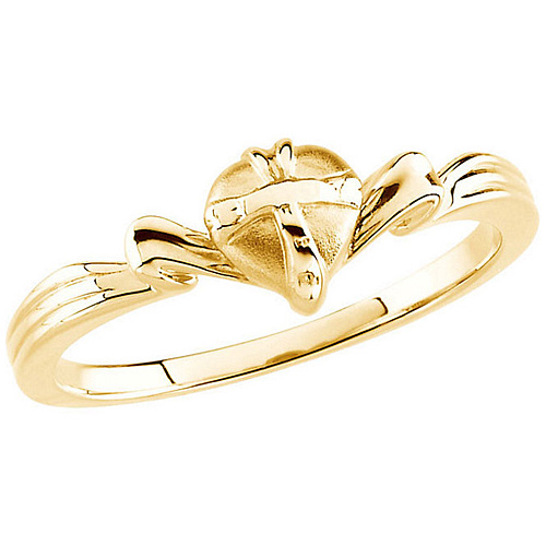 14kt Yellow Gold Gift Wrapped Heart Purity Ring JJR16608Y