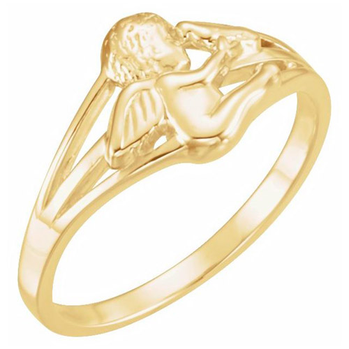 14k Yellow Gold Angel and Dove Ring JJR16609Y | Joy Jewelers
