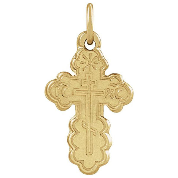 14kt Yellow Gold 1/2in Orthodox Cross