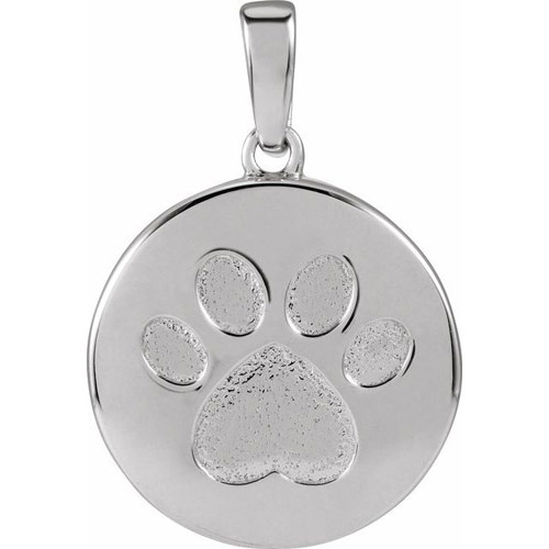 Sterling Silver Paw Print Ash Holder Pendant