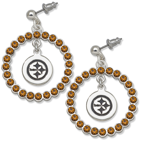 Pittsburgh Steelers Spirit Crystal Logo Earrings