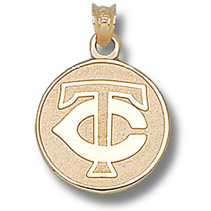 10kt Yellow Gold 5/8in Minnesota Twins TC Pendant