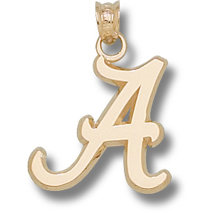 14kt Yellow Gold 5/8in University of Alabama Script A Charm