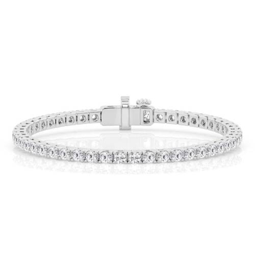 14k White Gold 4.0 ct tw Lab Grown Diamond Classic Tennis Bracelet