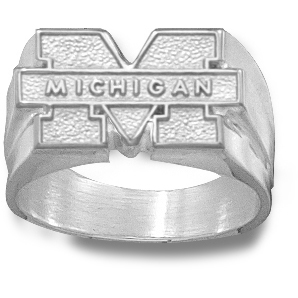 Michigan Wolverines Men's M Ring - Sterling Silver