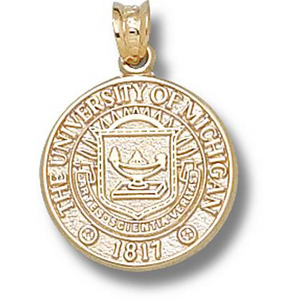 10kt Yellow Gold 5/8in University of Michigan Seal Pendant