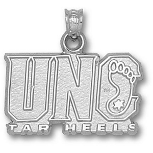 Sterling Silver 1/2in UNC Tar Heels Logo Pendant