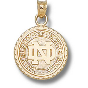 10kt Yellow Gold 5/8in University of Notre Dame Seal Pendant