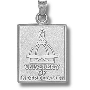 Sterling Silver 3/4in Notre Dame Golden Dome Pendant