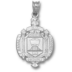  Sterling Silver 3/4in US Naval Academy Crest Pendant