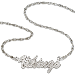 Sterling Silver 18in Minnesota Vikings Script Necklace