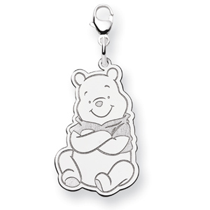 Winnie the Pooh Charm 1in - Sterling Silver WD187SS | Joy Jewelers