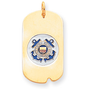 U.S. Coast Guard Dog Tag - 14k Two Tone Gold