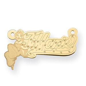 Jasmine Nameplate - 14k Yellow Gold