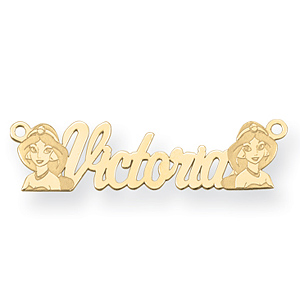 Jasmine Nameplate - 14k Yellow Gold