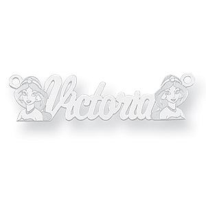 Jasmine Nameplate - 14k White Gold