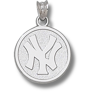 Sterling Silver 5/8in New York Yankees Round Pendant