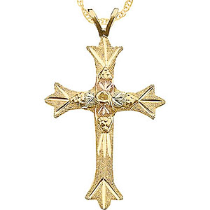 10k Black Hills Gold Cross 18mm x 26mm C7_BHG | Joy Jewelers