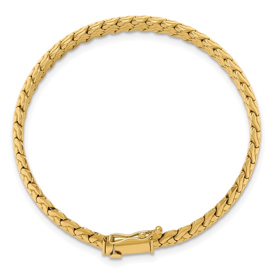 14k Yellow Gold Italian Woven Link Bracelet 7.25in 14HRB114Y725