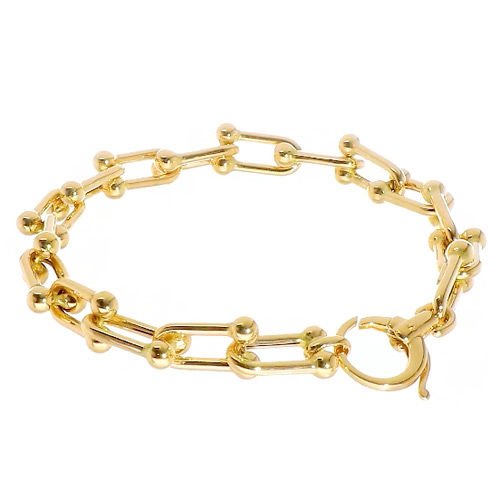 Herco 14k Yellow Gold 8in U Shaped Ball Link Bracelet 7mm Wide 14OIBR9Y8