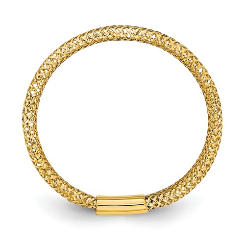 14k Yellow Gold Ladies' Stretch Mesh Ring JJLR105 | Joy Jewelers