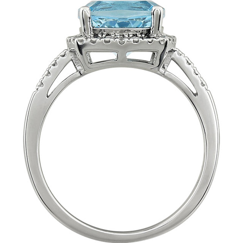 Customizable Hand-Crafted 14K White Gold Blue Topaz Cocktail Ring For Sale  at 1stDibs